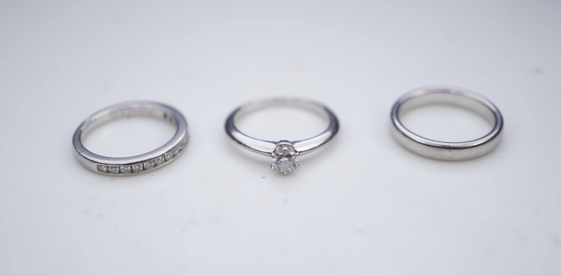 Tiffany & Co., a diamond engagement, eternity and wedding ring set